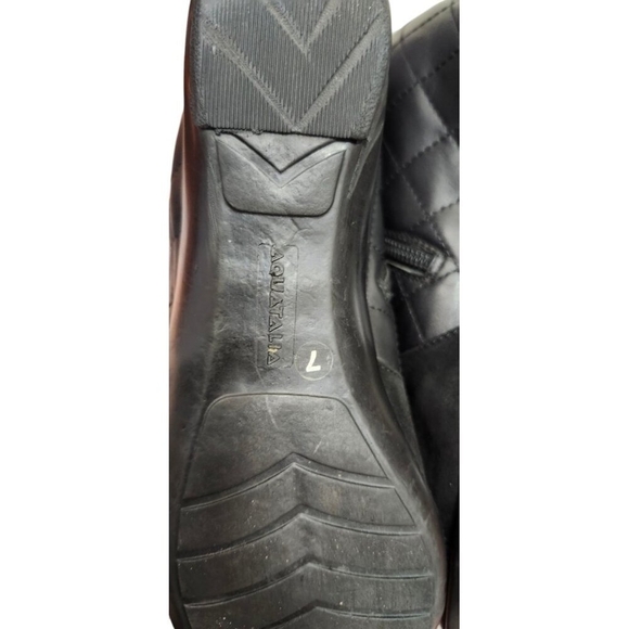 Aquatalia Womens Quilted Boot Size 7 Waterproof Black Leather Wedge Bootie - Picture 10 of 12